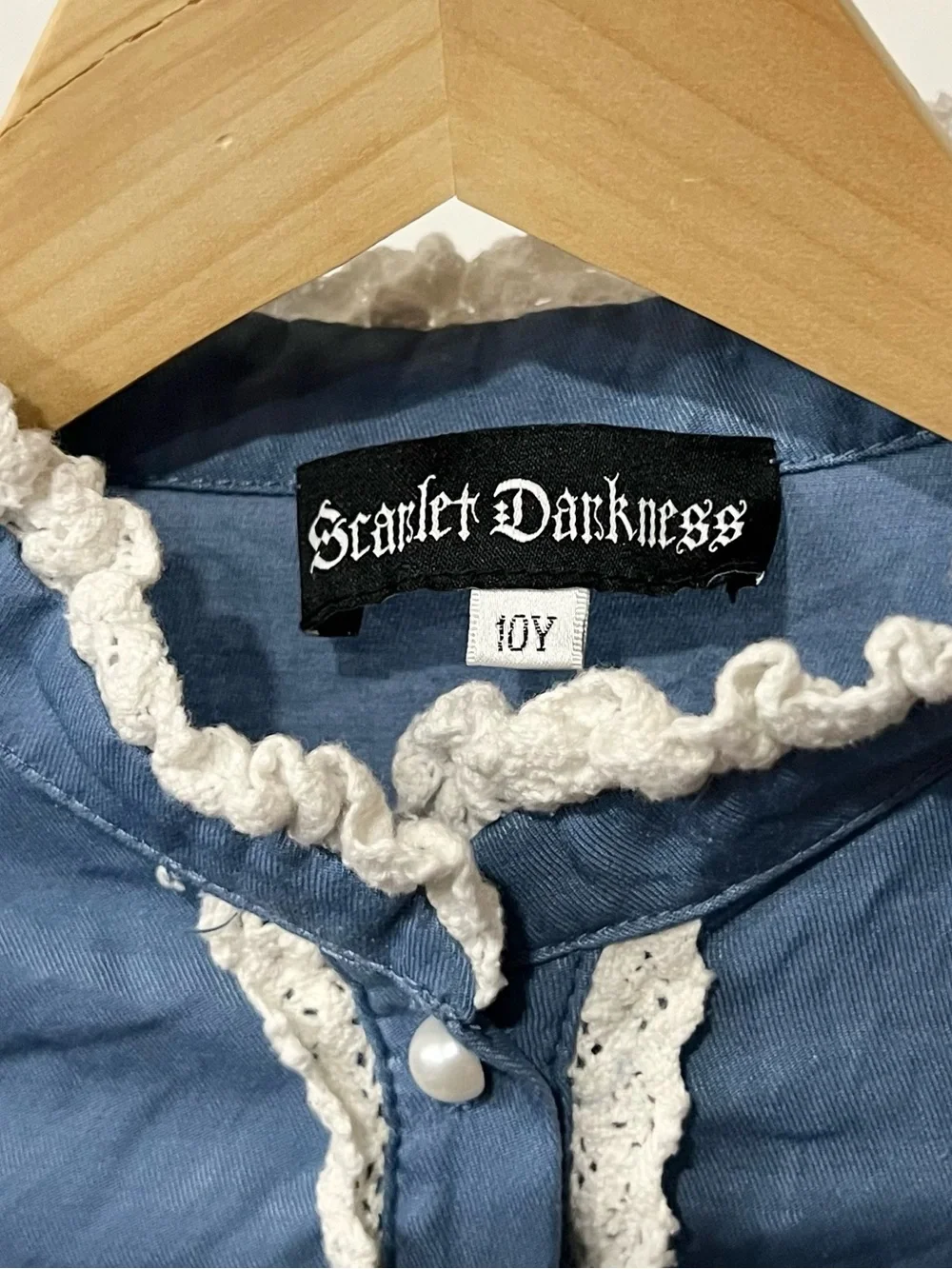 Scarlet Darkness | Victorian Pioneer Blue Lace Colonial 1800’s Dress